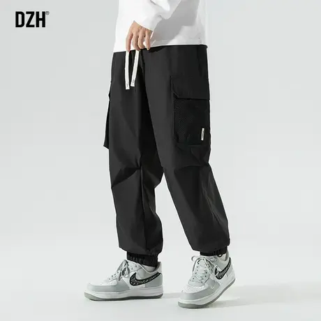 男士黑色机能工装裤男束脚宽松休闲裤子2024新款秋季男裤百搭高街图片