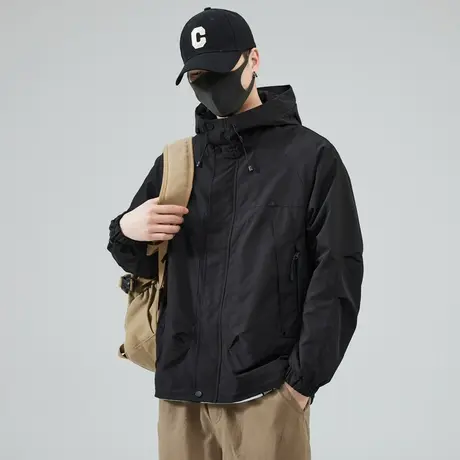 男士外套秋冬外套户外夹克百搭潮牌外套大码连帽秋冬外套休闲夹克图片