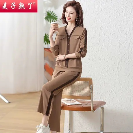 中年妈妈春装运动套装时尚休闲两件套中老年运动服女秋冬上衣洋气商品大图