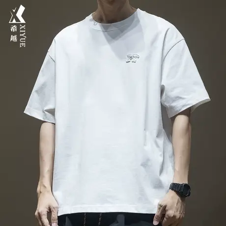 重磅250g北极熊T恤男2024春季新款休闲宽松大码男士短袖打底上衣商品大图