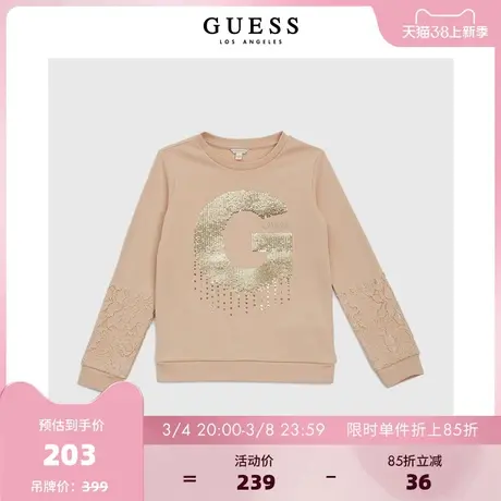 【38上新季】GUESS款女孩印花复古纯色休闲舒适长袖卫衣商品大图