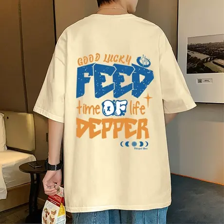 美式设计感短袖T恤男夏季潮牌ins大码宽松体恤休闲情侣装纯棉半袖商品大图