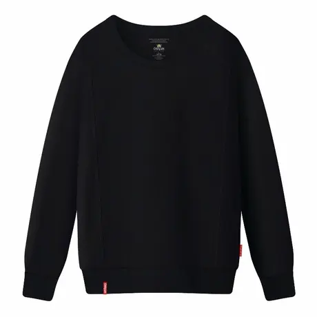 Ohlyah品牌加绒冬装卫衣男女宽松长袖纯色柔软外套加厚圆领衫大码商品大图