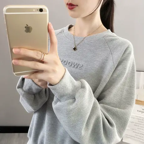 短款卫衣女韩版宽松洋气2023新款秋季圆领外穿小众超火外套上衣潮图片