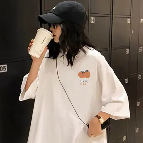 夏季潮流重磅纯棉纯色纯白百搭宽松内搭半袖短袖T恤男打底上衣服商品大图