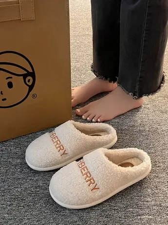 棉拖鞋女士厚底情侣款室内宿舍居家冬季踩屎感加绒保暖毛毛拖鞋女商品大图