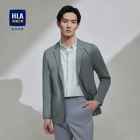 HLA/海澜之家轻旅系列休闲西服2024春夏新款平驳领修身外套男图片