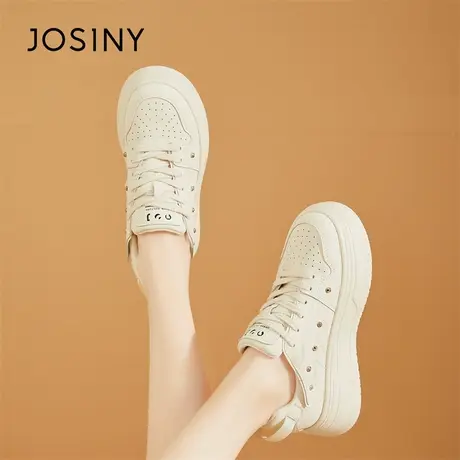 Josiny/卓诗尼小众鞋子女款2024新款春季超火小白鞋厚底增高女鞋商品大图