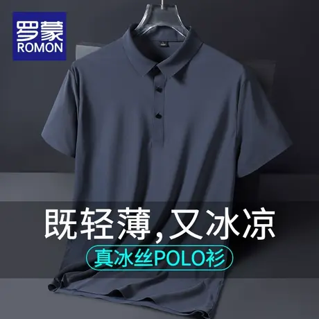 罗蒙冰丝短袖Polo衫男夏季薄款速干休闲翻领上衣男士凉感商务t恤图片
