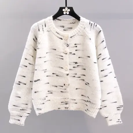 扎染风渐变毛衣外套女秋冬2023新款宽松慵懒风设计感软糯针织开衫商品大图