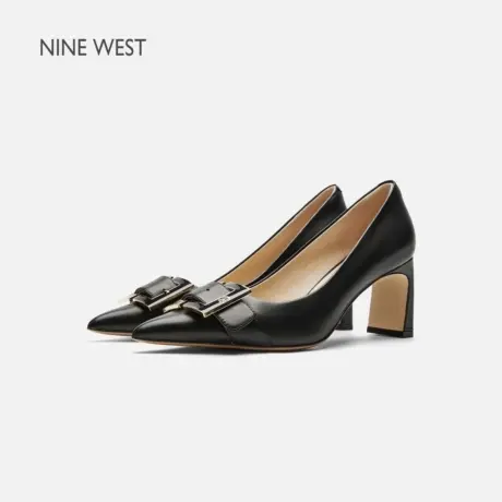 【商场同款】Nine West/玖熙尖头高跟鞋女2025夏季新款粗跟单鞋图片