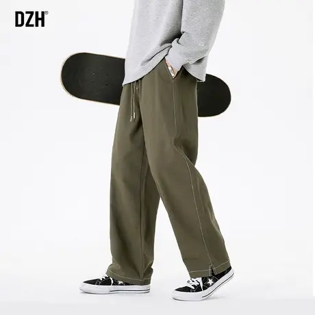 男士日系军绿色工装裤男春夏潮牌宽松裤子休闲裤直筒裤2023年新款商品大图