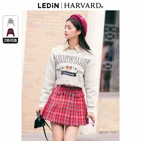 【哈佛联名】乐町秋美式针织衫辣妹截短式线套衫女C2EED4338商品大图