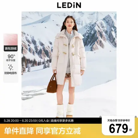 乐町中长款面包羽绒服女2024冬季新款柔软抗静电保暖加厚外套商品大图