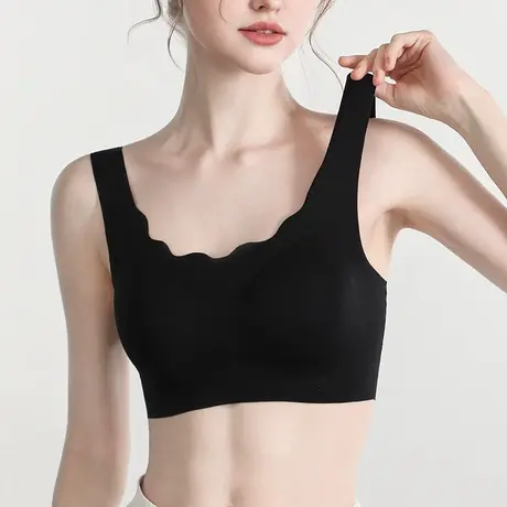 奥维丝丽新品无痕聚拢背心内衣女无钢圈上托收副乳美背简约文胸商品大图