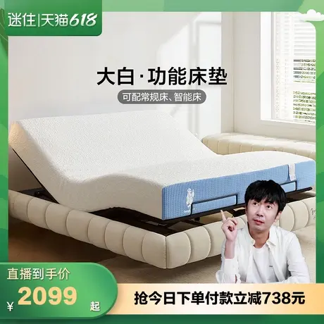 【迷瞪直播间】全友家居智能床垫席梦思独立弹簧床垫双人护脊硬垫商品大图