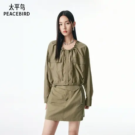 【商场同款】太平鸟 25秋季新款女士轻薄工装短款上衣A3CDF3P20图片