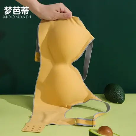 梦芭蒂内衣女无钢圈乳胶文胸聚拢上托防下垂无痕舒适胸罩佳人忆梦图片