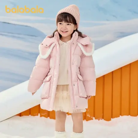 巴拉巴拉童装女童羽绒服连帽冬装2025新款外套甜美潮图片