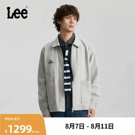 Lee商场同款25秋冬新品舒适版翻领小Logo男莱卡双面夹克外套休闲商品大图