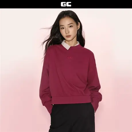 GC2025秋冬新款卫衣女装品牌刺绣圆领宽松落肩袖套头上衣12325601图片