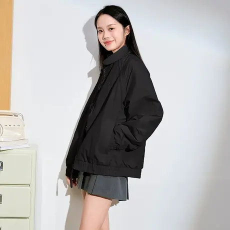 唐狮春秋季外套女短款翻领宽松休闲双面穿时尚百搭夹克外套yctu图片