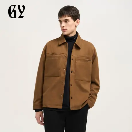 雅戈尔奥莱 GY男装外套男长袖夹克衫卡其茄克潮流休闲商品大图