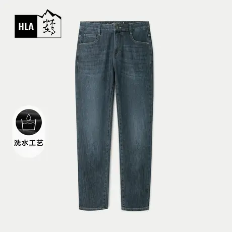 HLA/海澜之家循迹山不在高系列牛仔裤24春秋新腰里绣花休闲裤子男图片