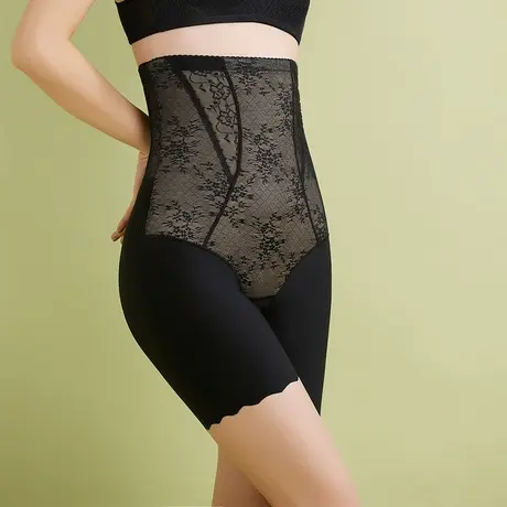 不卷边安全裤女防走光夏薄款收腹冰丝大码无痕内裤二合一高腰五分商品大图