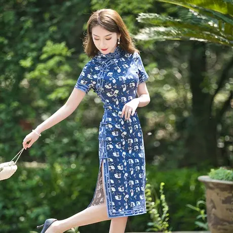 筠雅旗袍年轻款少女改良旗袍连衣裙复古时髦洋气女神范气质小裙子图片