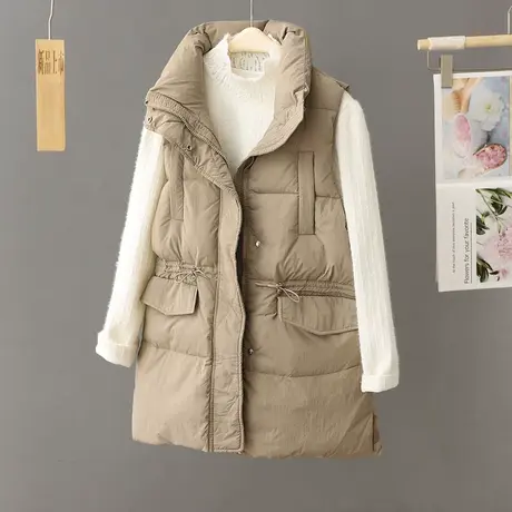 羽绒马甲女中长款2024年新款韩版宽松洋气外穿马夹秋冬季坎肩外套商品大图