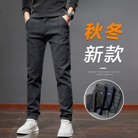 男款春季英伦格子西装裤秋冬款男士高端西裤春天男装小脚休闲裤子商品大图