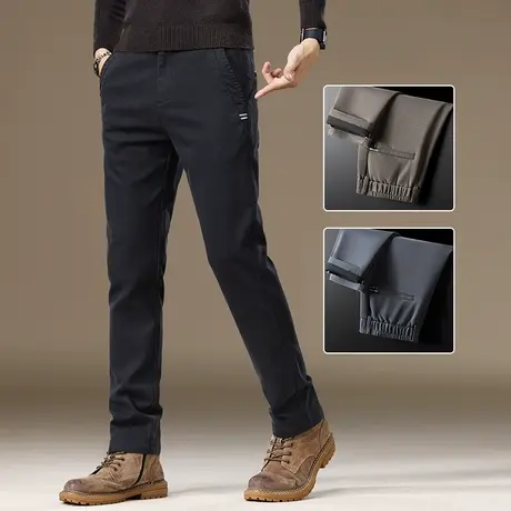 春秋款外穿黑色直筒西裤秋冬季男装高端修身弹力休闲裤子2024新款商品大图