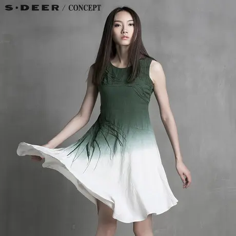 【活动】sdeer圣迪奥正品女装夏装渐变晕染连衣裙S15281255图片