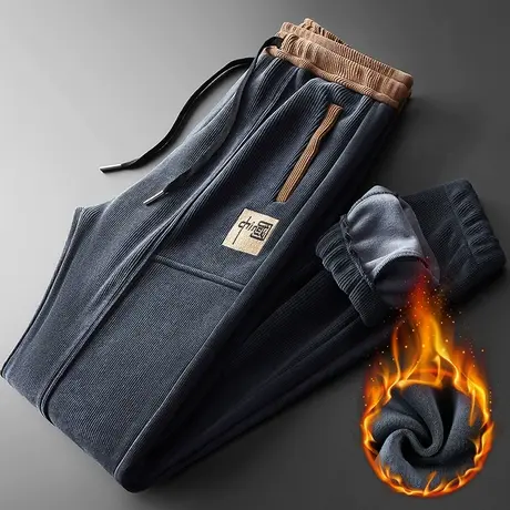 秋冬季加绒加厚灯芯绒裤子男士休闲裤2023年新款特厚防风卫裤男裤商品大图