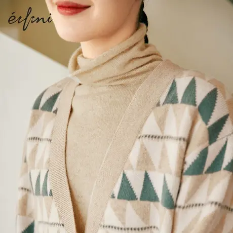 【商场同款】伊芙丽2021冬新款全羊绒针织衫高领毛衣女1CA632603Q商品大图