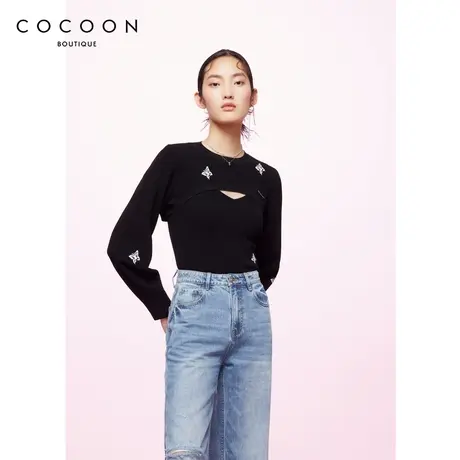 COCOON可可尼商场同款2023春季新款气质针织衫上衣23102AC103350商品大图