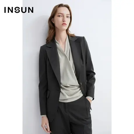 INSUN恩裳春季修身干练线条感西装外套图片