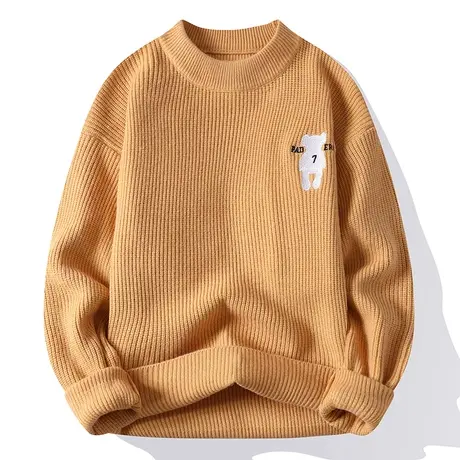 毛衣男士秋冬季新款潮牌圆领加厚针织衫情侣上衣2022新款女毛线衣商品大图