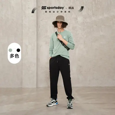 HLA/海澜之家sportsday户外生活长袖T恤23春新露营纯棉上衣男图片