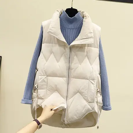 羽绒棉马甲女士短款秋冬季2022新款韩版宽松坎肩外穿马夹背心外套商品大图