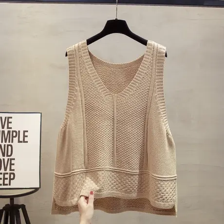 v领针织马甲背心女2023秋装新款宽松外穿马夹叠穿外搭毛衣坎肩潮图片