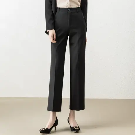 黑色西装裤女2023秋冬新款小个子九分裤春秋妈妈裤子休闲裤直筒裤商品大图