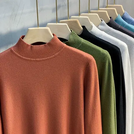 2023新款半高领毛衣男士秋冬季中领毛衫韩版潮流内搭打底衫针织衫商品大图