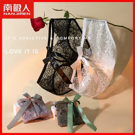蕾丝内裤女士性感新款中腰无痕纯棉裆抗菌透气女生三角纯欲短裤DF图片