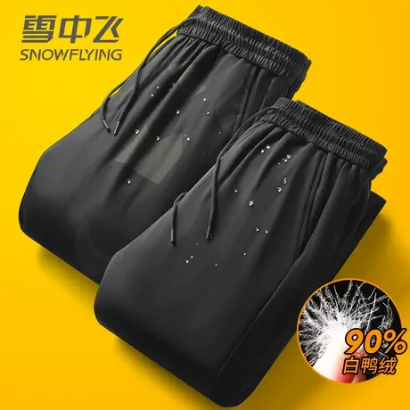 雪中飞2023年秋冬季新款鹅绒羽绒裤男款休闲修身长裤加厚保暖裤子图片