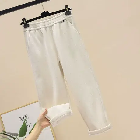 2023雪尼尔灯芯绒裤子女秋冬高腰小脚裤加绒加厚哈伦运动裤女卫裤商品大图