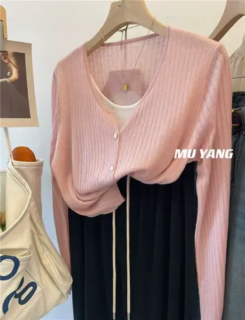 韩国2023新款羊毛假两件长袖针织衫女套头内搭薄毛衣秋冬季上衣服商品大图