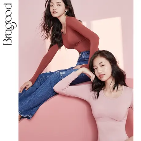 薄款秋衣免穿文胸打底德绒莫代尔恒温发热保暖内衣女无痕保暖内衣商品大图