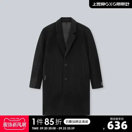 YATLAS亚锐男装2020冬季商场同款黑色长款大衣男潮商品大图
